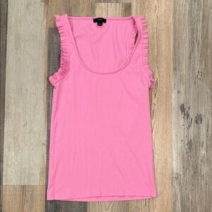 J. Crew Pink Ruffle Tank Top